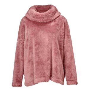 Cabi 8013 Embrace Cowl Neck Fuzzy Pullover Pink XS/S